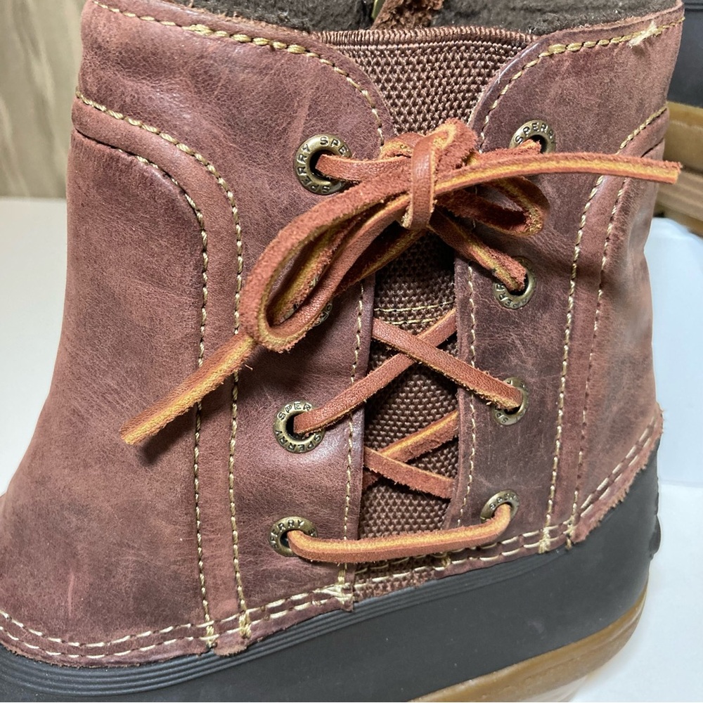 Sperry Top Sider Saltwater Wedge Tide Women's 7 Duck Boot Brown Leather STS80770 - Picture 9 of 16